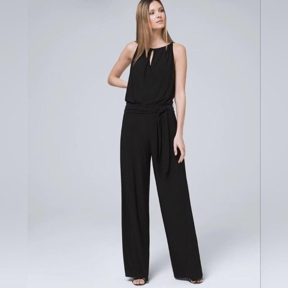 White House Black Market Keyhole Black Jumpsuit